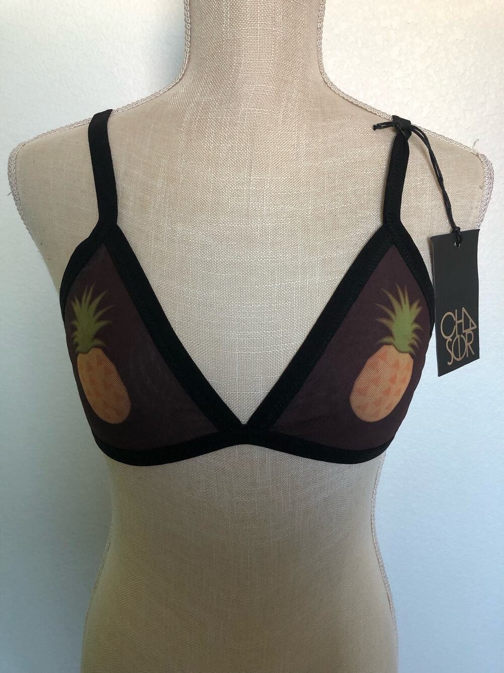 Chaser Mesh Pineapple Print Bralette - M